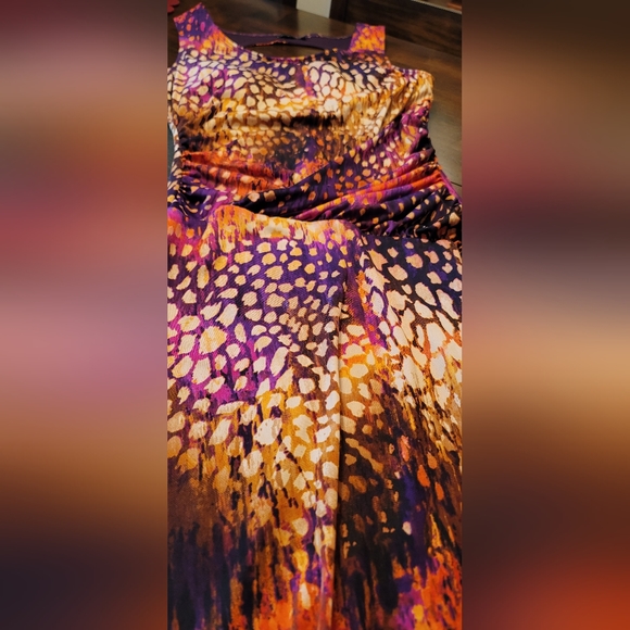 RUBY ROX || Slinky Vibrant Print Dress - Women's Size L - Picture 1 of 16